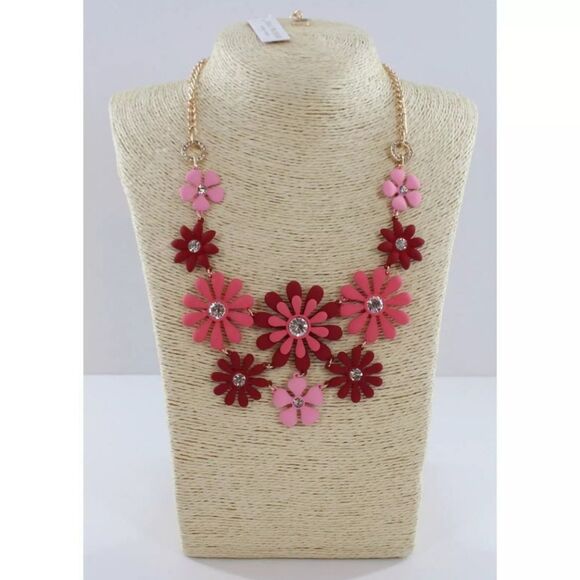 Isaac Mizrahi Pink and Red Floral Necklace - Picture 3 of 3